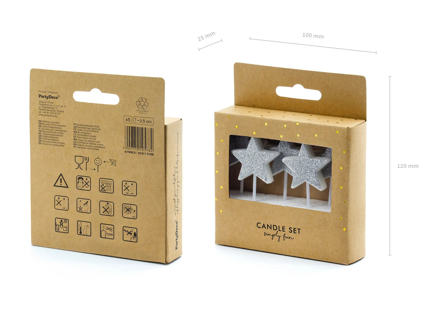 Birthday Candles Silver Stars