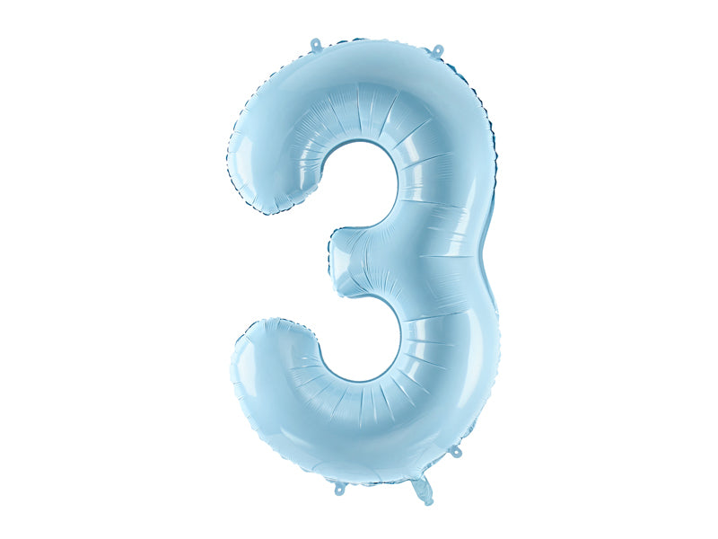 Light Blue Number Balloon 0-9