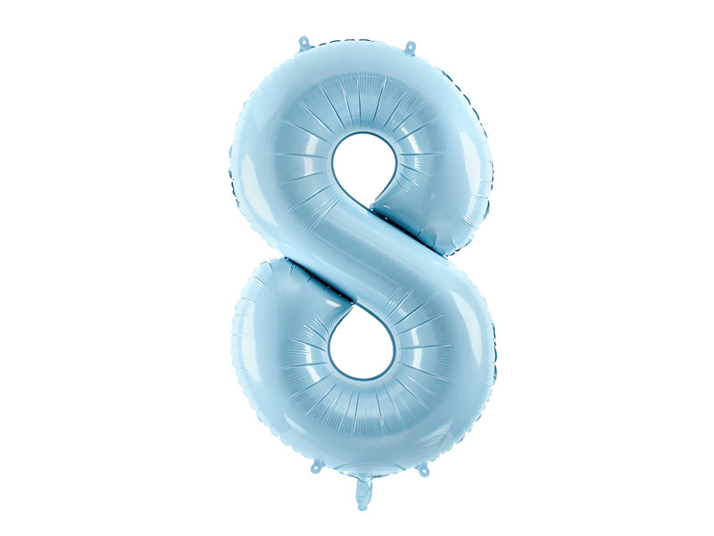Light Blue Number Balloon 0-9