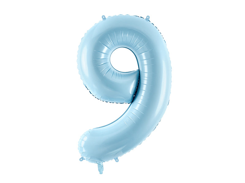 Light Blue Number Balloon 0-9