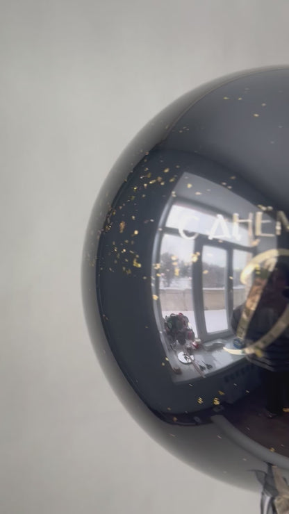 Black & Gold Confetti Bubble