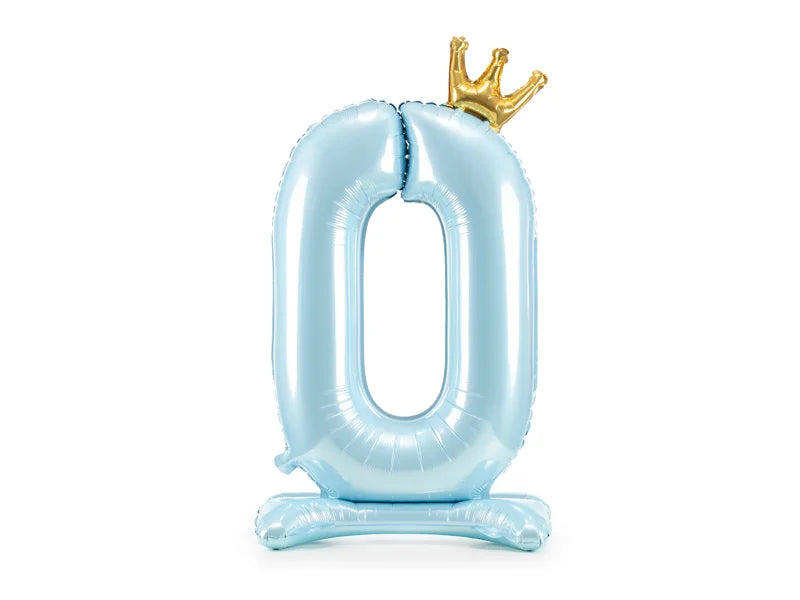 Light Blue Standing Number Balloon 0-9