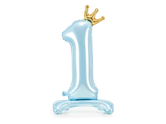 Light Blue Standing Number Balloon 0-9