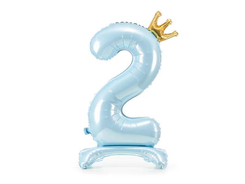 Light Blue Standing Number Balloon 0-9