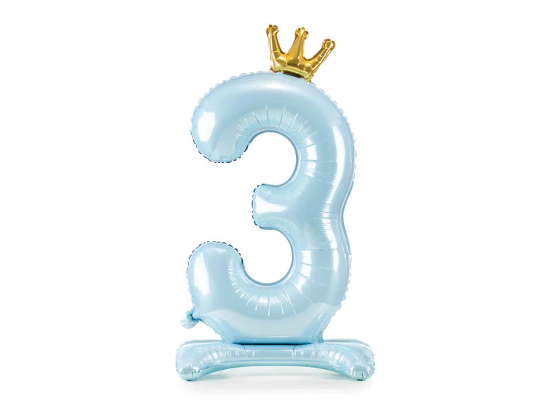 Light Blue Standing Number Balloon 0-9