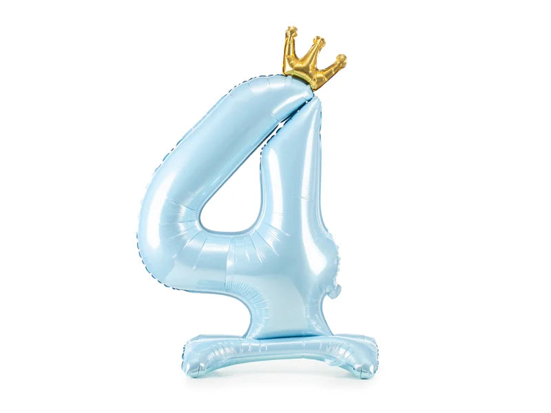 Light Blue Standing Number Balloon 0-9