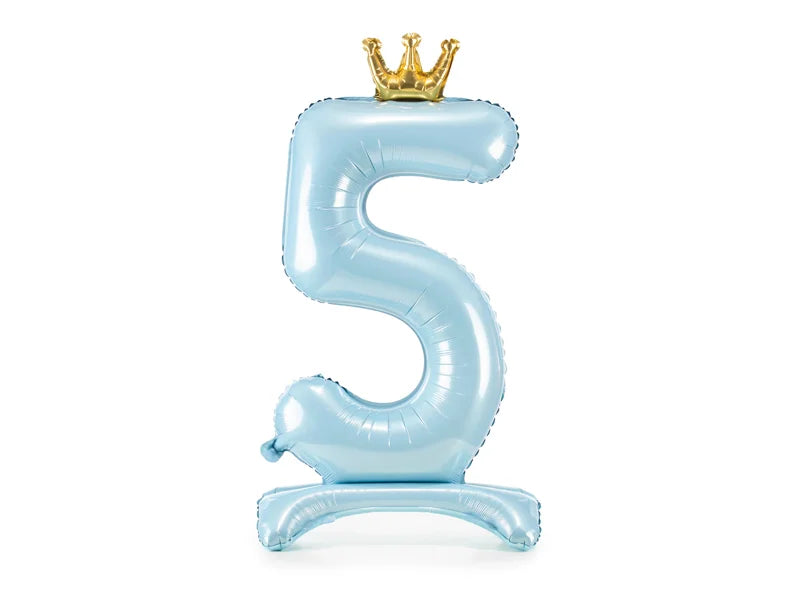 Light Blue Standing Number Balloon 0-9