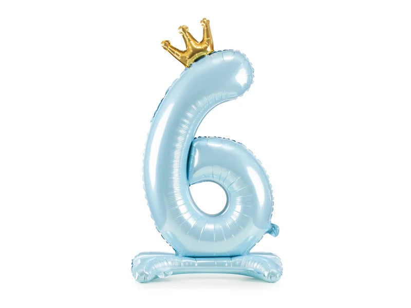 Light Blue Standing Number Balloon 0-9