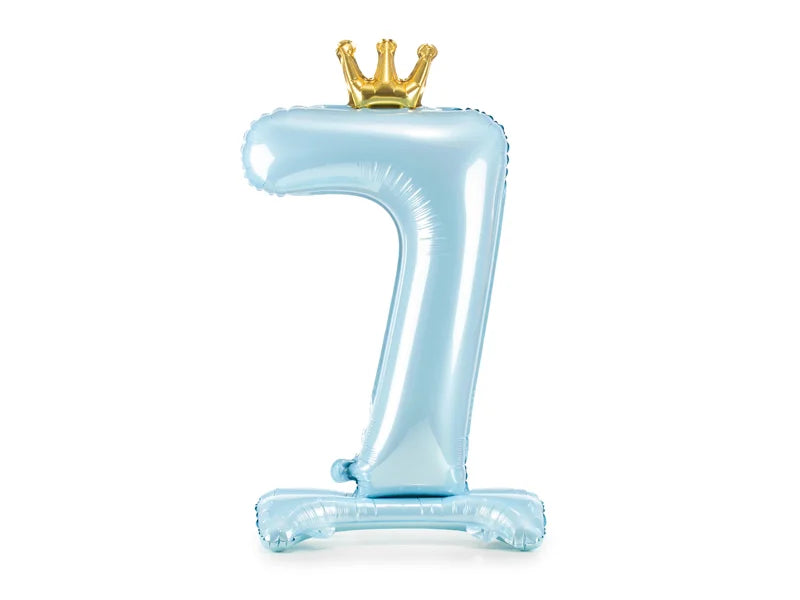 Light Blue Standing Number Balloon 0-9