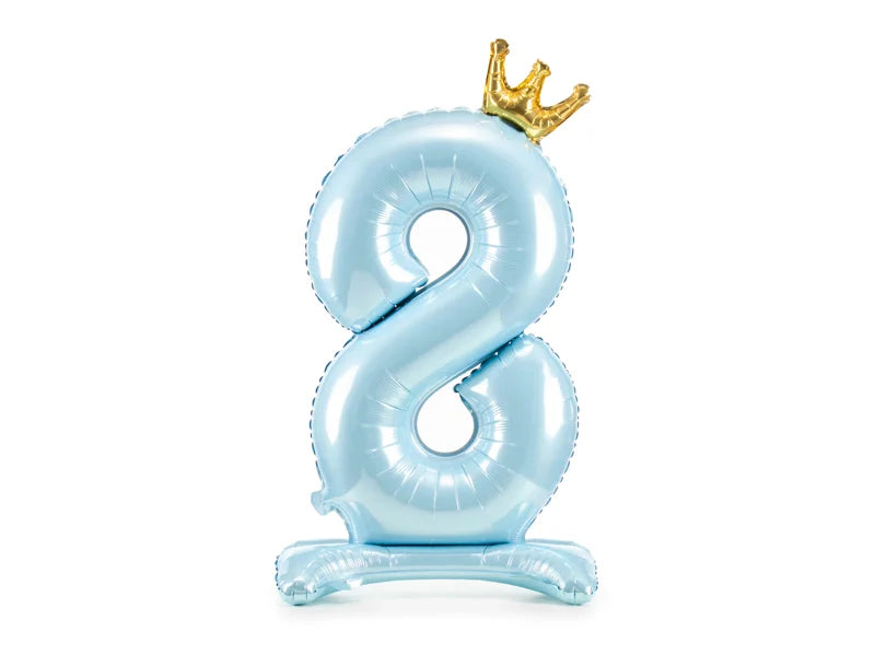 Light Blue Standing Number Balloon 0-9