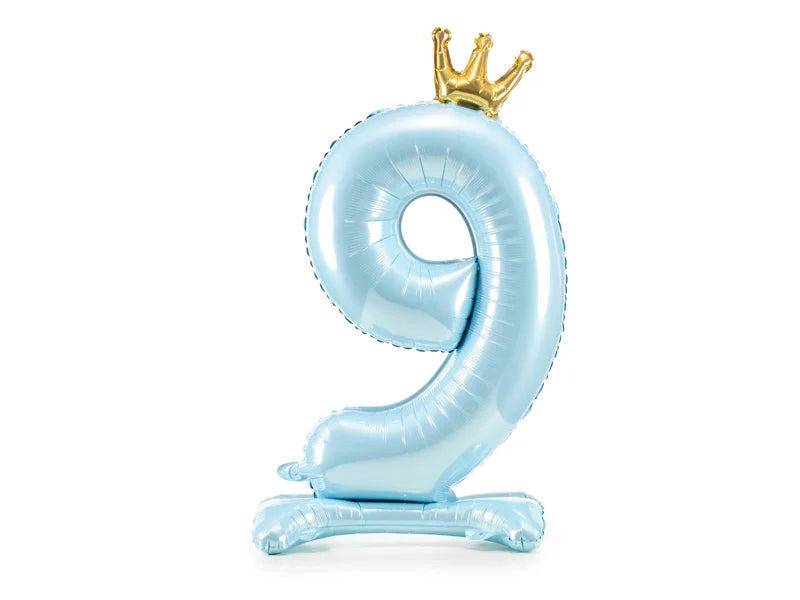 Light Blue Standing Number Balloon 0-9