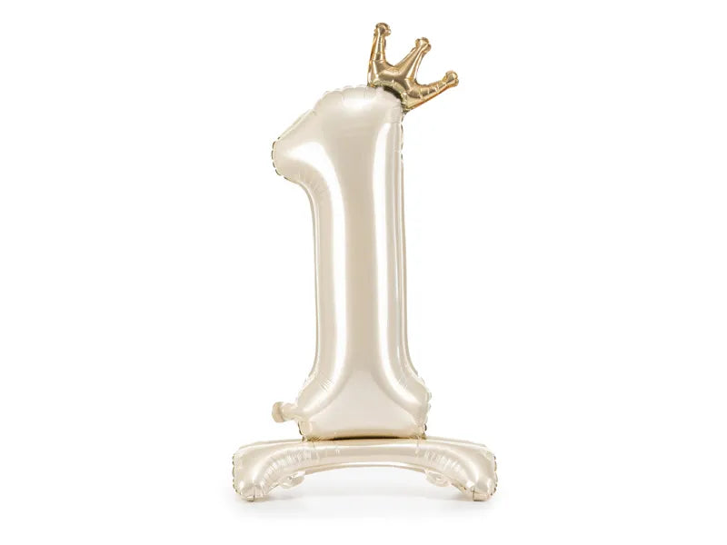 Light Cream Standing Number Balloon 0-9