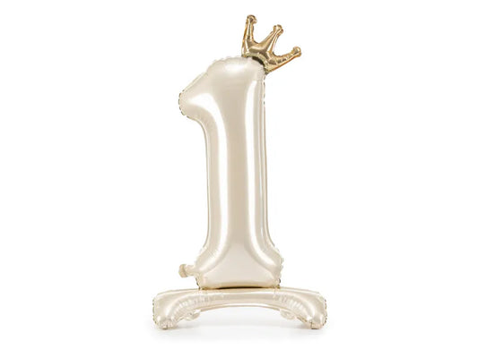 Light Cream Standing Number Balloon 0-9