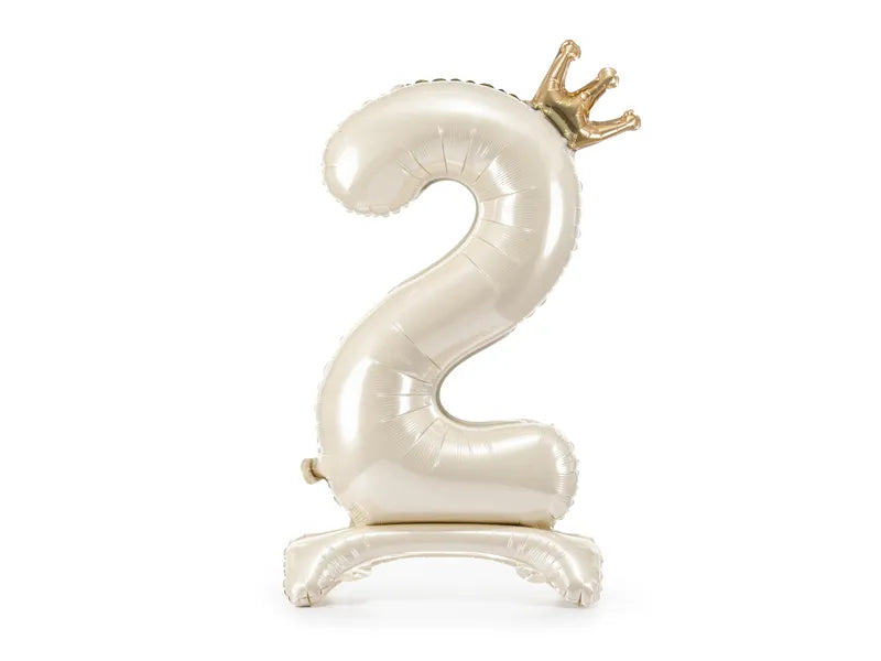 Light Cream Standing Number Balloon 0-9