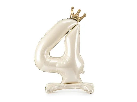Light Cream Standing Number Balloon 0-9