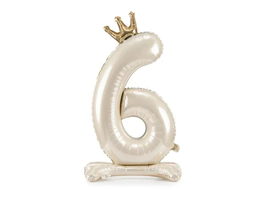 Light Cream Standing Number Balloon 0-9