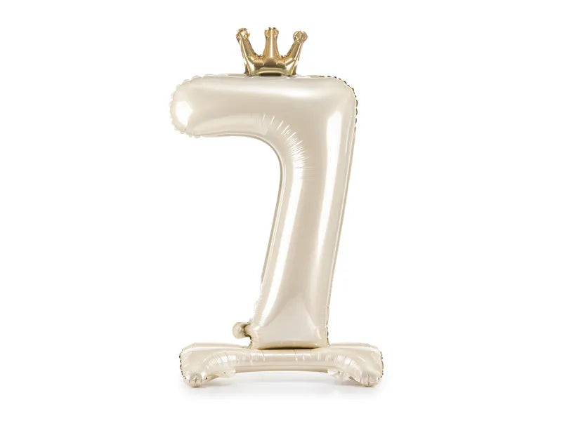 Light Cream Standing Number Balloon 0-9
