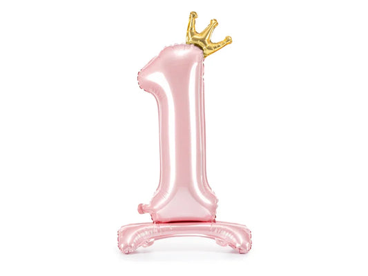 Pink Standing Number Balloon 0-9