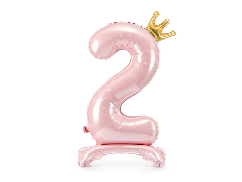 Pink Standing Number Balloon 0-9