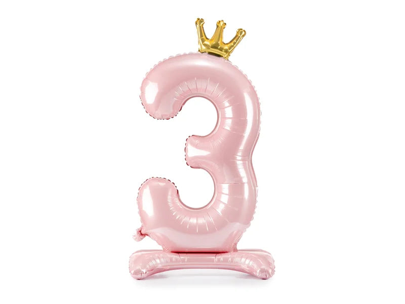 Pink Standing Number Balloon 0-9