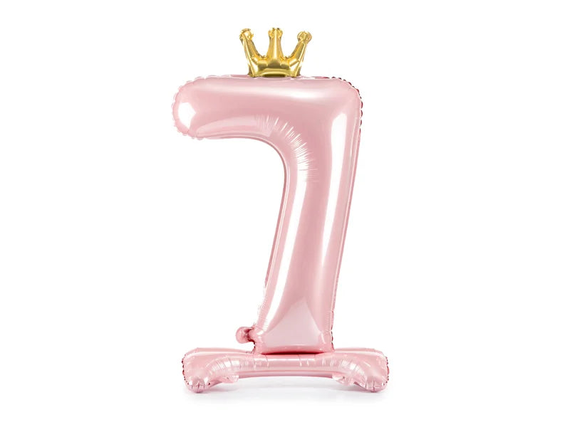 Pink Standing Number Balloon 0-9